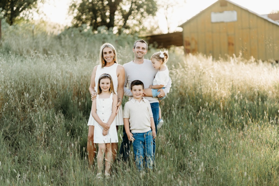 Justine with her family.
